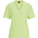 Hellgrüne HUGO BOSS BOSS V-Ausschnitt T-Shirts aus Leinen für Damen Größe XS für den für den Sommer 