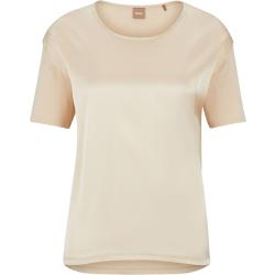 T-Shirt aus merzerisiertem Jersey mit Vorderseite aus Stretch-Seide