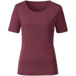 Rote Sportliche Langärmelige Waschbär Bio Nachhaltige T-Shirts aus Baumwolle für Damen Größe L 
