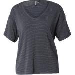 Reduzierte Mitternachtsblaue Pieces Nachhaltige V-Ausschnitt T-Shirts Metallic für Damen Größe XS Große Größen 
