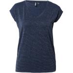 Reduzierte Marineblaue Pieces V-Ausschnitt T-Shirts Metallic für Damen Größe XXL Große Größen 