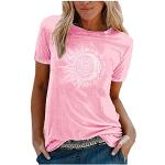 Pinke Casual Langärmelige Katzen-Shirts mit Katzenmotiv aus Jersey mit Kapuze für Damen Größe XXL für den für den Sommer 