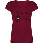 Bordeauxrote shirtracer V-Ausschnitt T-Shirts für Damen Größe L zum Oktoberfest 