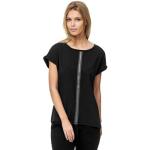 Schwarze Elegante Kurzärmelige Decay Fashion T-Shirts mit Glitzer für Damen Größe XL 
