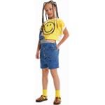 Reduzierte Gelbe Desigual Emoji Smiley Kinder T-Shirts für Mädchen 