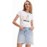 Reduzierte Weiße Desigual T-Shirts für Damen Größe L 