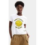 Weiße Desigual Emoji Smiley T-Shirts für Damen Größe M 