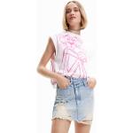 Reduzierte Weiße Desigual Pink Panther T-Shirts für Damen Größe XXL 