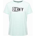 Reduzierte Grüne Kurzärmelige DKNY Rundhals-Ausschnitt T-Shirts für Damen Größe S 
