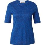 Reduzierte Royalblaue Blumenmuster Halblangärmelige Armedangels Bio Nachhaltige T-Shirts aus Jersey für Damen Größe XS Große Größen 