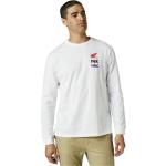 Weiße Langärmelige FOX T-Shirts aus Jersey für Herren 