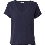 Reduzierte Marineblaue Marc O'Polo Bio Nachhaltige V-Ausschnitt T-Shirts aus Jersey für Damen Größe L Große Größen 