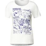 Weiße Tropische CECIL T-Shirts aus Baumwolle für Damen Größe XXL 