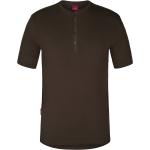 Tannengrüne Bestickte Kurzärmelige Henleykragen T-Shirts aus Baumwolle für Herren Größe 3 XL 