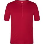 Rote Bestickte Kurzärmelige Henleykragen T-Shirts aus Baumwolle für Herren Größe 3 XL 
