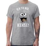 Graue Melierte Kurzärmelige shirtracer Sesamstraße Krümelmonster Rundhals-Ausschnitt T-Shirts für Herren Größe 5 XL Große Größen 