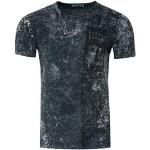 Anthrazitfarbene Kurzärmelige Rusty Neal Rundhals-Ausschnitt T-Shirts für Herren Größe M 