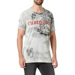 Graue Kurzärmelige Rusty Neal Rundhals-Ausschnitt T-Shirts für Herren Größe L 