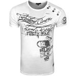 Weiße Streetwear R-Neal Rundhals-Ausschnitt T-Shirts aus Baumwolle für Herren Größe 3 XL für Partys für den für den Herbst 