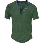 Grüne Unifarbene Oversize Langärmelige Henleykragen Katzen-Shirts mit Katzenmotiv aus Flanell mit Kapuze für Herren Übergrößen für Partys für den für den Sommer 