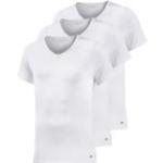 Weiße Tommy Hilfiger V-Ausschnitt T-Shirts enganliegend für Herren Größe L 3-teilig 
