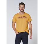 Gelbe Oklahoma Nachhaltige T-Shirts mit Knopf aus Baumwolle für Herren Größe XXL Große Größen 