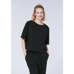 Reduzierte Schwarze Detto Fatto Nachhaltige T-Shirts mit Knopf für Damen Größe XS 