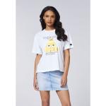 Beige Streetwear Halblangärmelige Emoji T-Shirts aus Baumwolle für Damen Größe S 