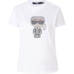 Weiße Halblangärmelige Karl Lagerfeld Karl T-Shirts aus Baumwolle maschinenwaschbar für Damen Größe XS 