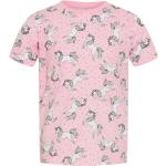 Rosa Kurzärmelige Kinder T-Shirts mit Einhornmotiv für Mädchen Größe 116 