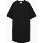 Schwarze Oversize Kurzärmelige COS Mini Nachhaltige Shirtkleider für Damen Größe XS 