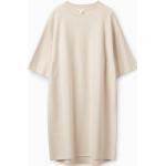 Cremefarbene Oversize Kurzärmelige COS Mini Nachhaltige Shirtkleider für Damen Größe S 