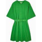 Grüne Kurzärmelige COS Mini Shirtkleider für Damen Größe L 