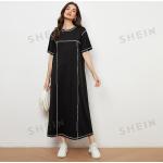 Reduzierte Schwarze Kurzärmelige SheIn Shirtkleider für Damen Größe XS für den für den Sommer 