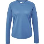 Reduzierte Blaue Langärmelige Hummel T-Shirts mit Insekten-Motiv aus Jersey für Damen Größe XS 