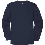 Marineblaue Langärmelige Adamo T-Shirts aus Baumwolle für Herren Größe 10 XL 