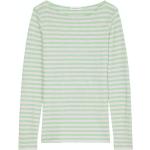 Mintgrüne Langärmelige Marc O'Polo Pure Nachhaltige U-Boot-Ausschnitt T-Shirts für Damen Größe S 