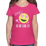Fuchsiafarbene Motiv shirtracer Emoji Kinder T-Shirts aus Baumwolle für Mädchen Größe 152 