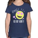Dunkelblaue Motiv shirtracer Emoji Kinder T-Shirts aus Baumwolle für Mädchen Größe 152 