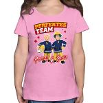Rosa Motiv Kurzärmelige shirtracer Feuerwehrmann Sam Printed Shirts für Kinder & Druck-Shirts für Kinder aus Baumwolle für Mädchen Größe 116 
