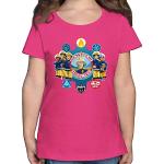 Fuchsiafarbene Motiv Kurzärmelige shirtracer Feuerwehrmann Sam Printed Shirts für Kinder & Druck-Shirts für Kinder aus Baumwolle für Mädchen Größe 104 