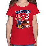 Rote Motiv shirtracer Feuerwehrmann Sam Printed Shirts für Kinder & Druck-Shirts für Kinder aus Baumwolle für Mädchen Größe 104 