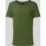 Dunkelgrüne Unifarbene Blend Shirts mit Tasche aus Baumwolle für Herren Größe XL 