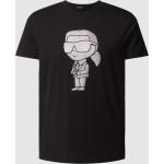 Schwarze Unifarbene Karl Lagerfeld Karl T-Shirts aus Baumwolle für Herren Größe XL 