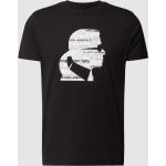 Schwarze Unifarbene Karl Lagerfeld Karl T-Shirts aus Baumwolle für Herren Größe M 