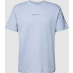 Hellblaue Unifarbene Tom Tailor Denim T-Shirts aus Baumwolle für Herren Größe M 