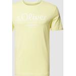 Gelbe Kurzärmelige s.Oliver RED LABEL Rundhals-Ausschnitt T-Shirts aus Baumwolle für Herren Größe M 