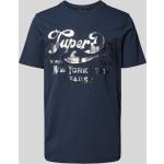 Marineblaue Superdry T-Shirts aus Baumwolle für Herren Größe L 