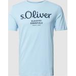 Hellblaue Kurzärmelige s.Oliver RED LABEL Rundhals-Ausschnitt T-Shirts aus Baumwolle für Herren Größe XL 
