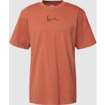 T-Shirt mit Label-Stitching Modell 'Signature' XS men Rostrot